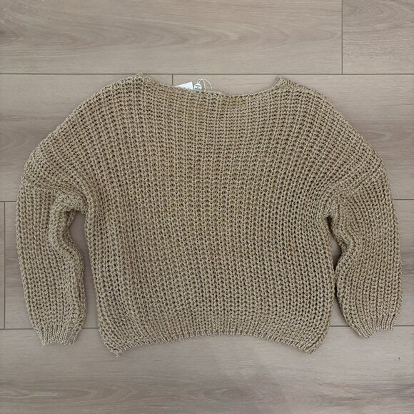 Bognar Blu Silver & Gold Lurex Cropped Sweater - Picture 4 of 5